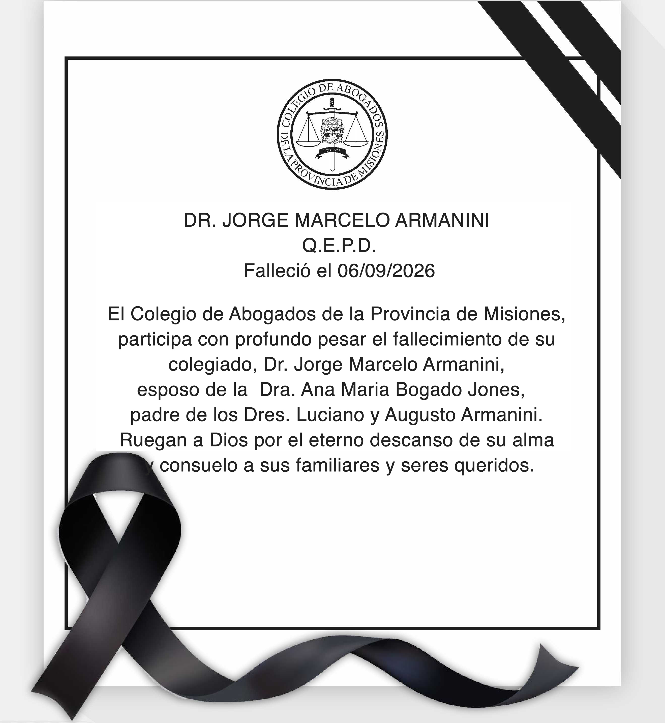 DR. JORGE MARCELO ARMANINI | Q.E.P.D