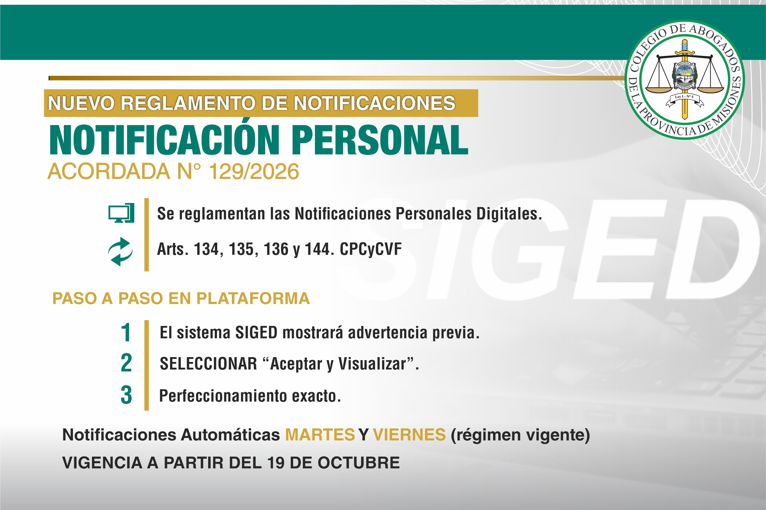 Notificación Personal | Nuevo Reglamento de Notificaciones