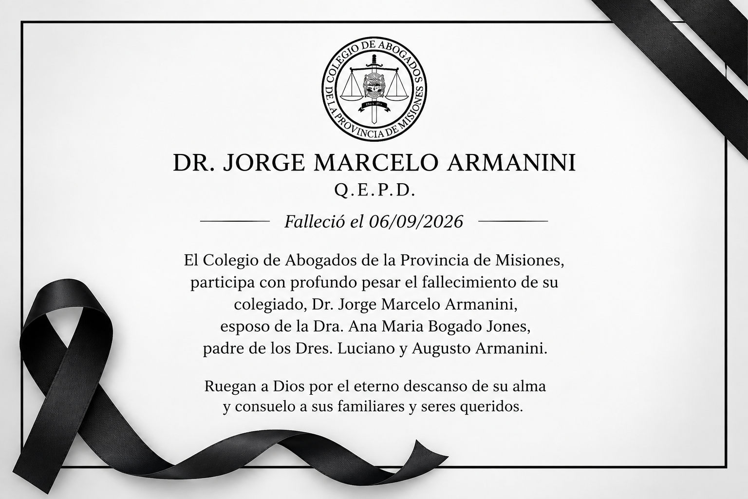 DR. JORGE MARCELO ARMANINI  Q.E.P.D